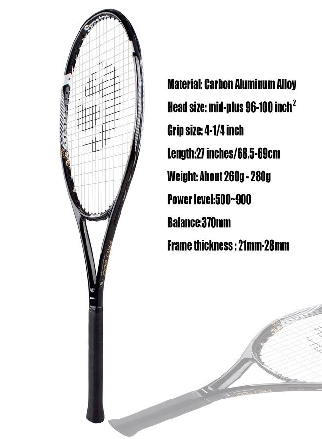 Senston Tennis Racket for Adults 2 Pack Tennis Racket Set Professional 27 inch Tennis Racquet Set Black - Image 2